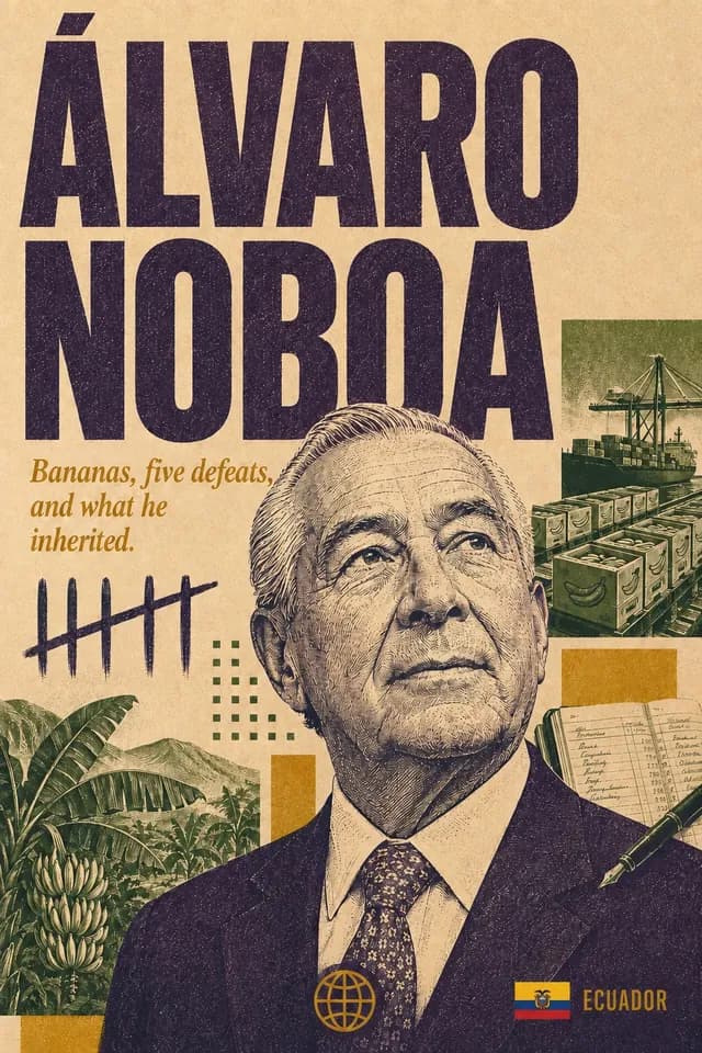 Poster cover for Álvaro Noboa's story.